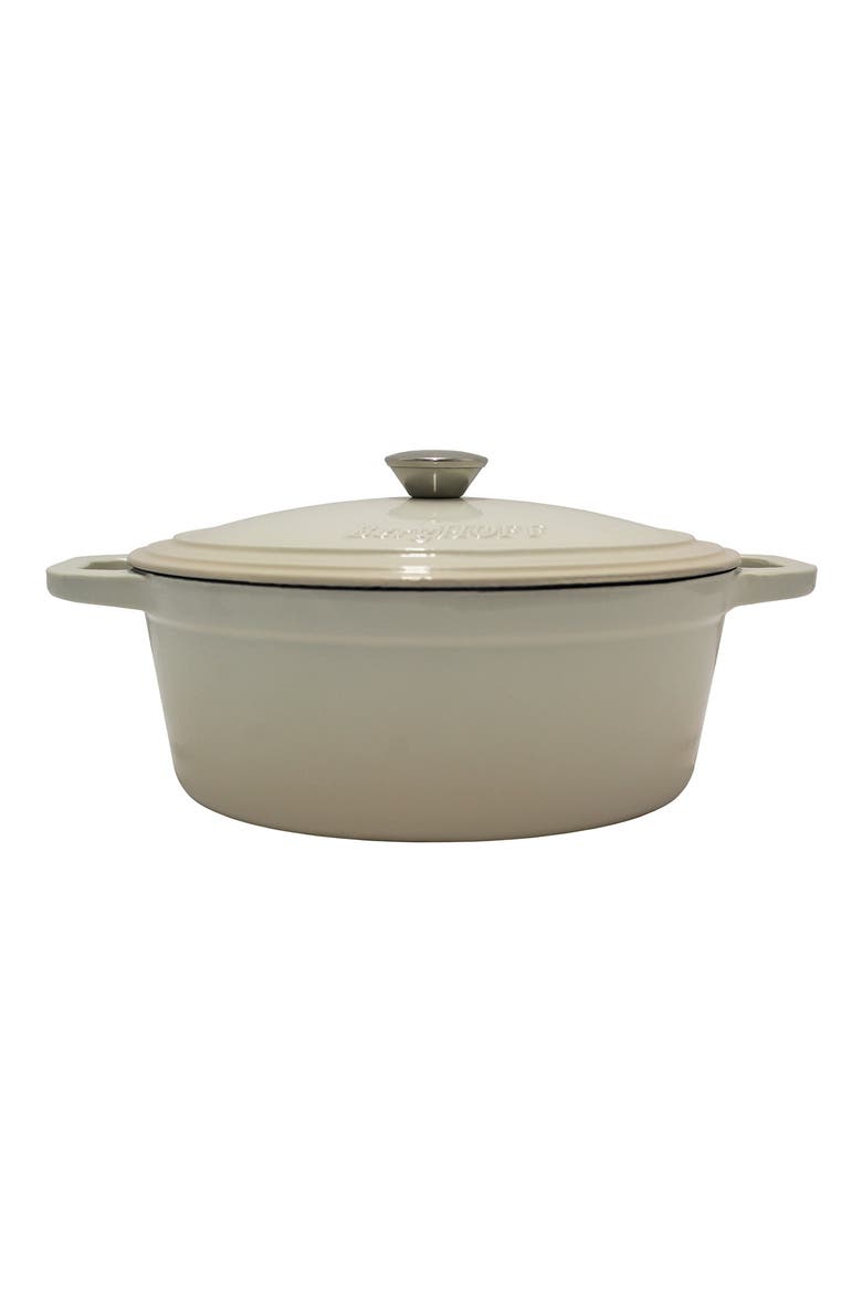 International Neo 5-Quart Cast Iron Oval Covered Dutch Oven, Main, color, CREAM