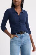 Treasure & Bond Ribbed Pointelle Cardigan