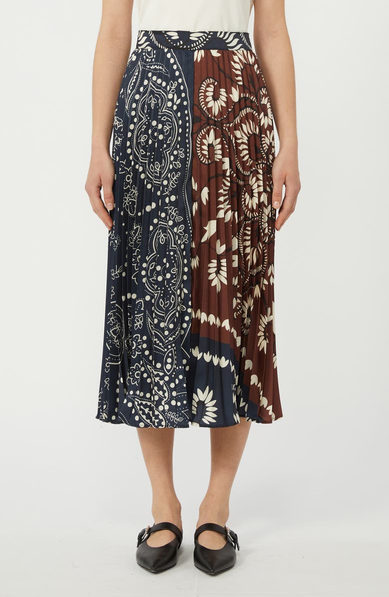 Weekend Max Mara Milord Mix Print Midi Skirt, Main, color, Tobacco