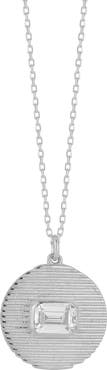 CHLOE AND MADISON Cubic Zirconia Disc Pendant Necklace