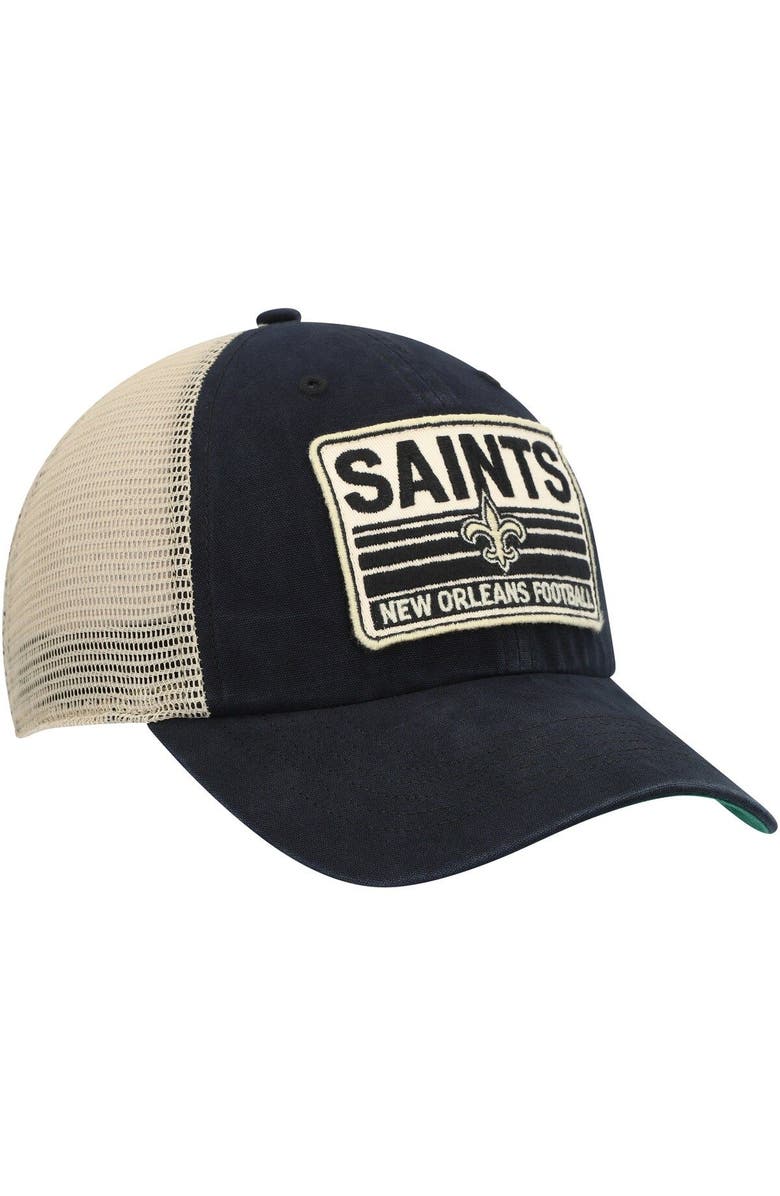 '47 Men's '47 Black/Natural New Orleans Saints Four Stroke Clean Up Snapback Hat, Alternate, color, 