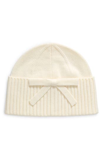 Kate Spade New York Bow Accent Beanie In White
