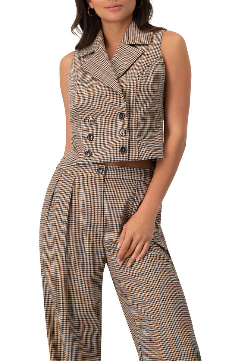 IVONNE Short Double-Breasted Vest, Main, color, Multicolor