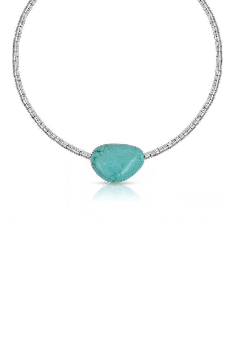 Turquoise Pendant Bead Necklace, Alternate, color, TURQUOISE AND SILVER