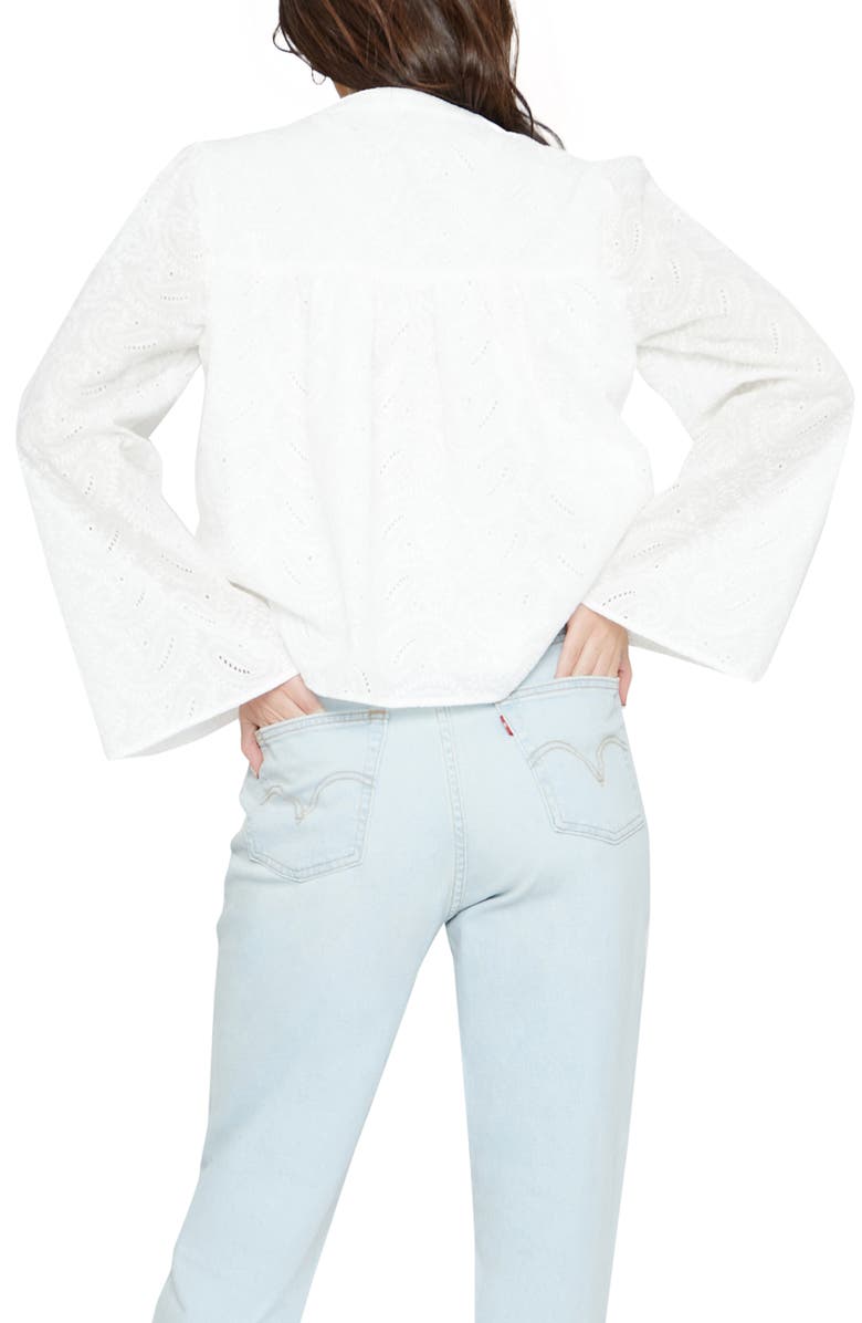 Lost + Wander Love Letters Eyelet Cotton Blouse, Alternate, color,