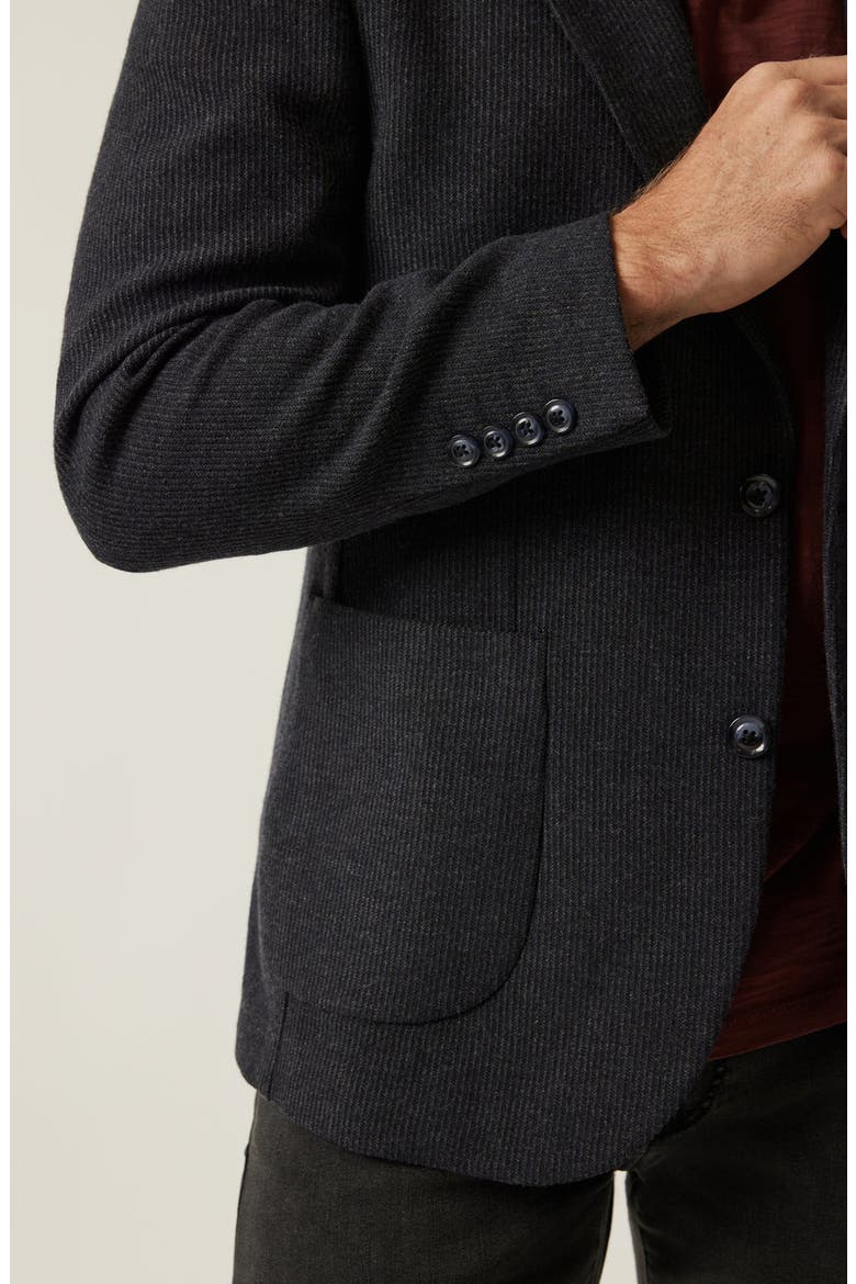 Matteo Slim Fit Dark Grey Rib Knit Blazer, Alternate, color, DARK GREY