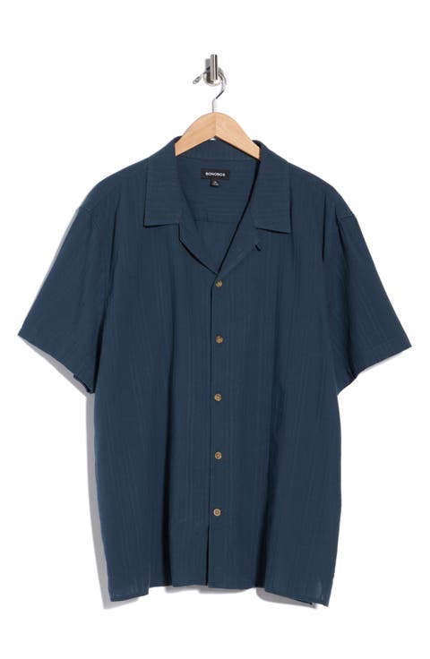 Riviera Striped Cotton Cabana Shirt