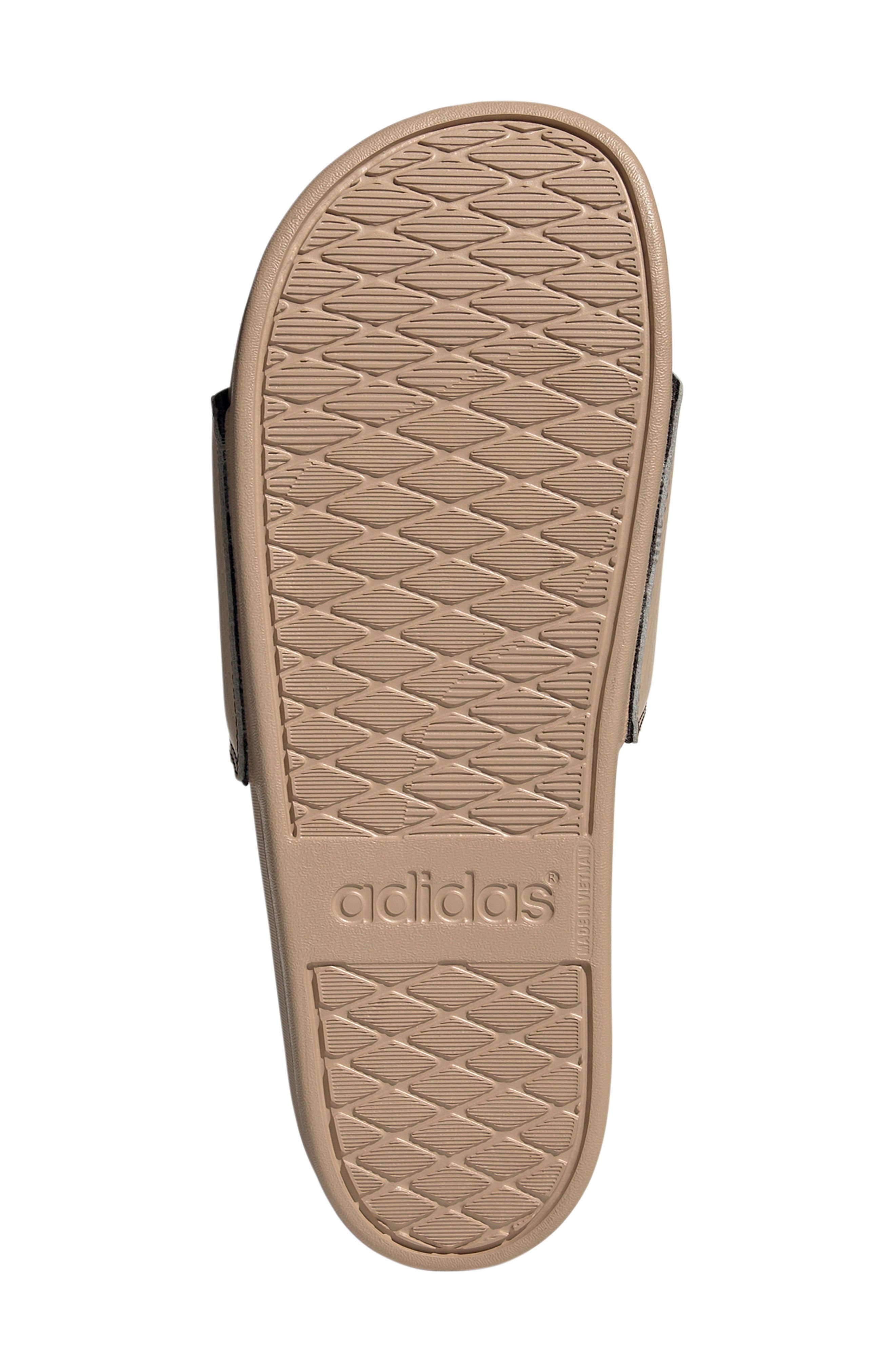 Adilette Comfort Slide Sandal, Alternate, color, SANDSTONE/ SANDSTONE/ BLACK