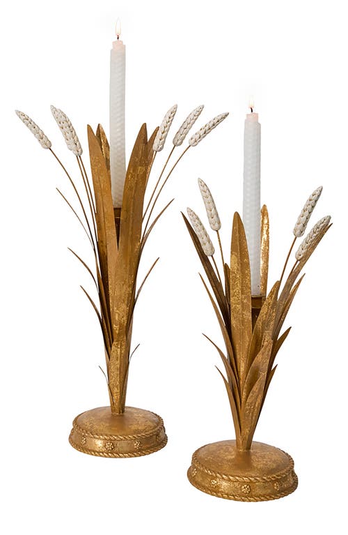 Juliska Forest Walk Wheat 17-inch Candleholder In Gold