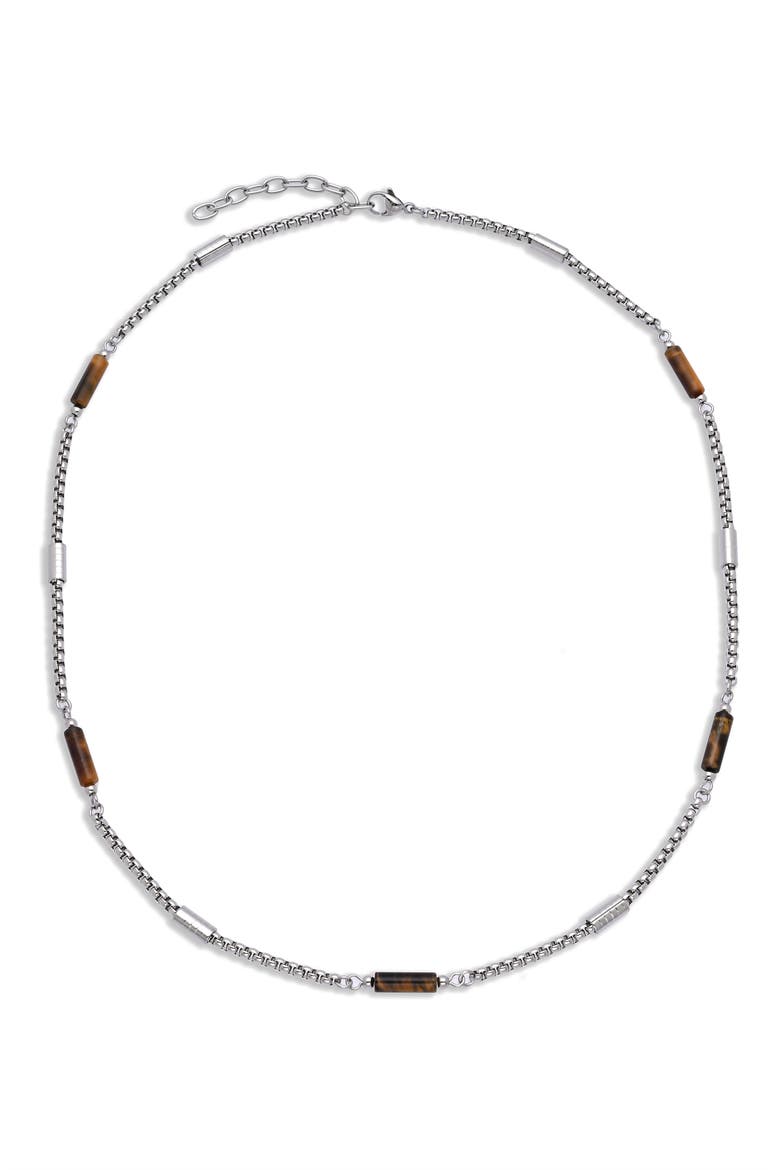 Colton Beaded Chain Necklace, Alternate, color, SILVER
