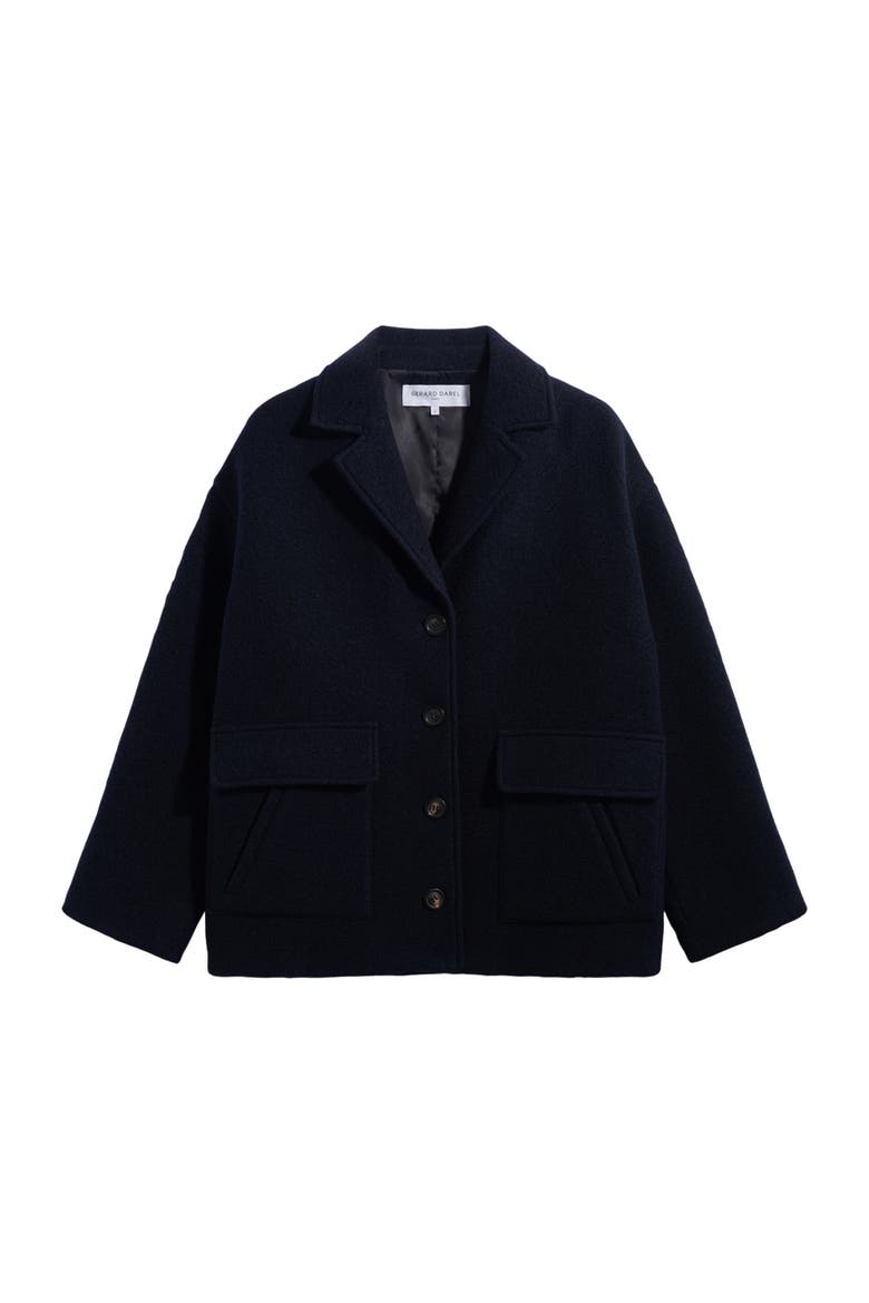 Oversized Luxe Texture Coat, Alternate, color, Navy Blue