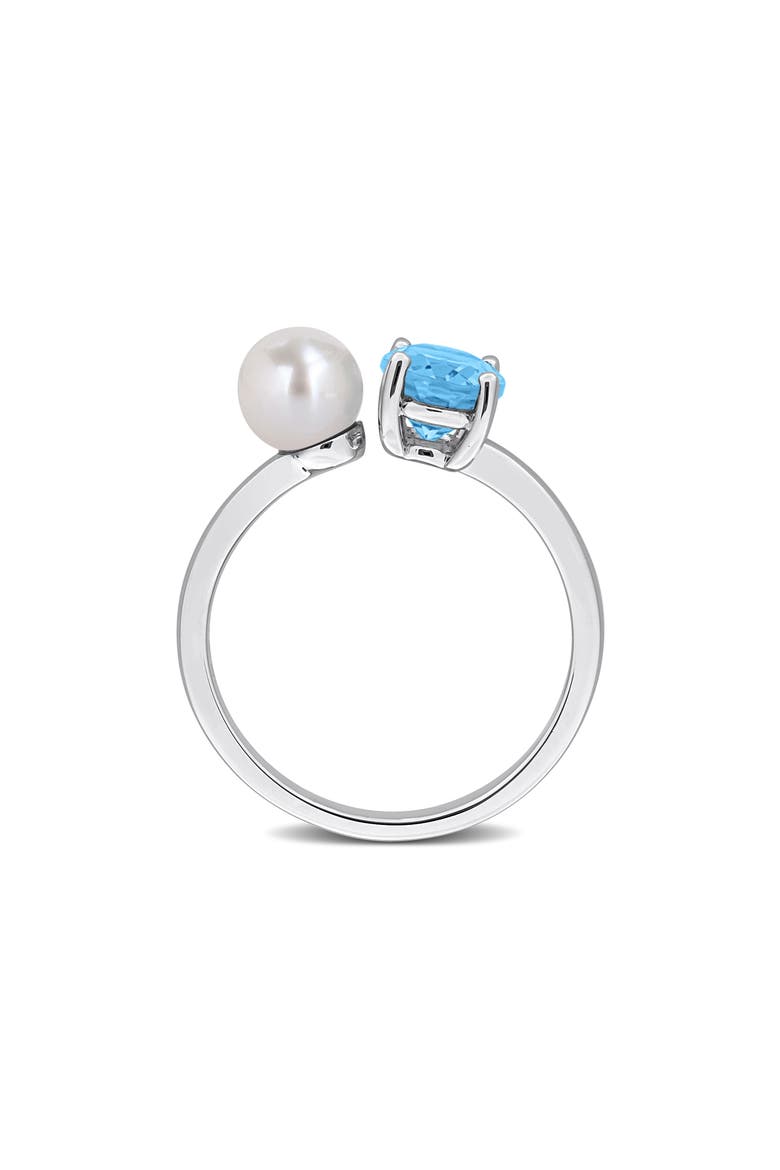 Freshwater Pearl & Sky Blue Topaz Ring, Alternate, color, BLUE