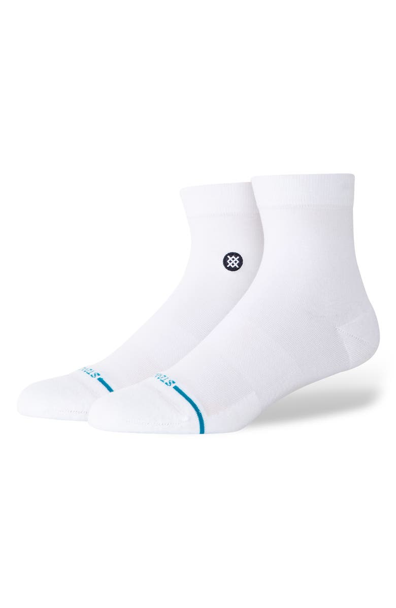 Stance Icon Lowrider Cotton Blend Quarter Socks, Main, color, White
