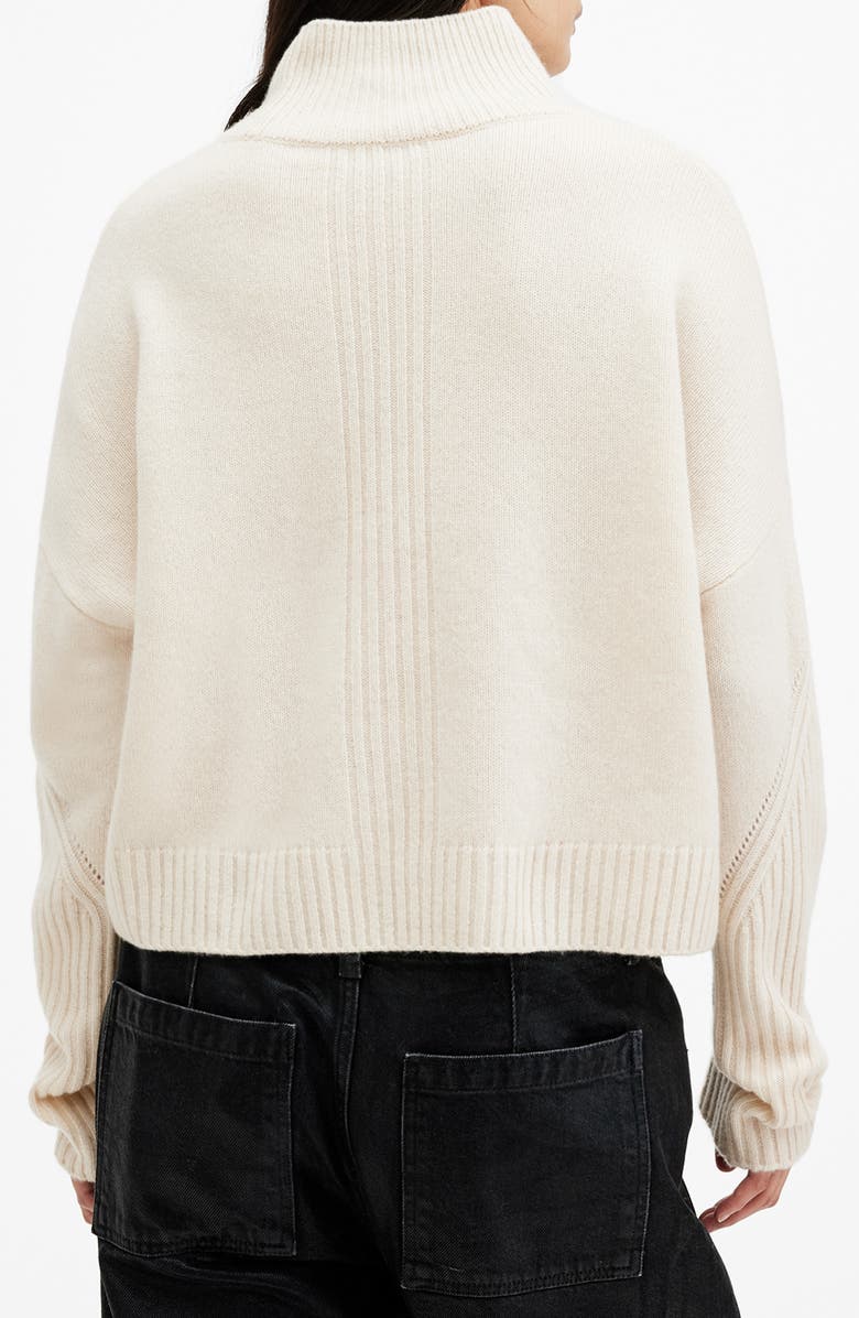 AllSaints Ines Cashmere & Wool Turtleneck Sweater, Alternate, color, Ivory White