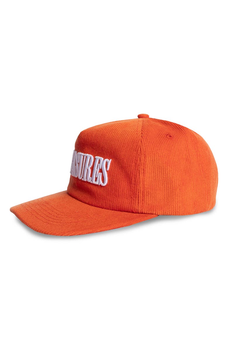 PLEASURES Onyx Corduroy Snapback Baseball Cap, Alternate, color, 