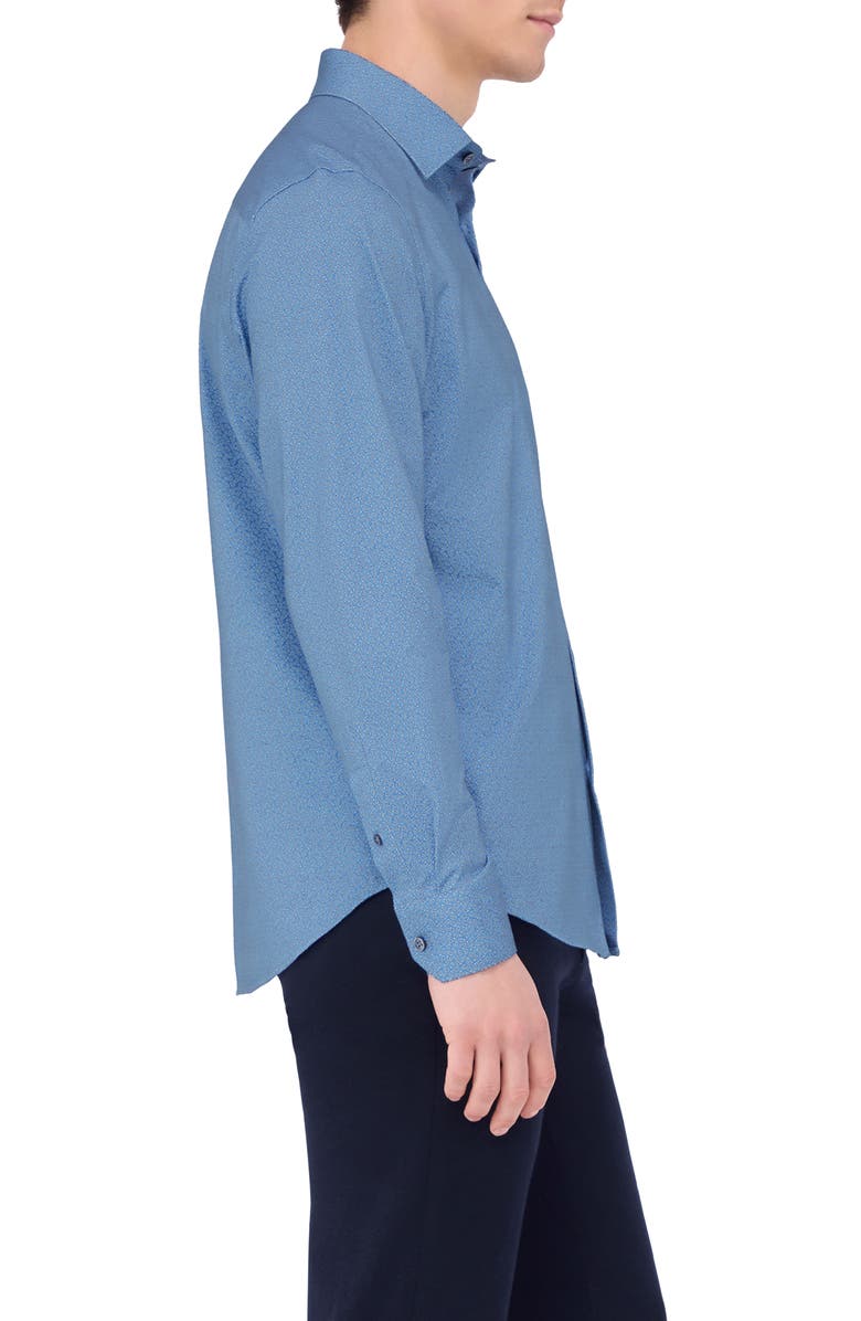 Bugatchi James OoohCotton<sup>®</sup> Paisley Button-Up Shirt, Alternate, color, Night Blue
