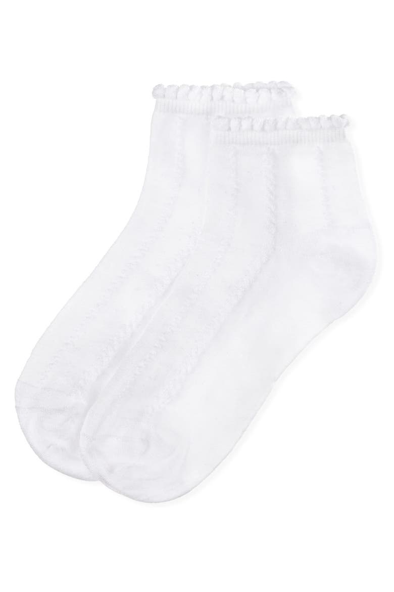 Kid's Rope Stitch Anklet Socks, Alternate, color, White