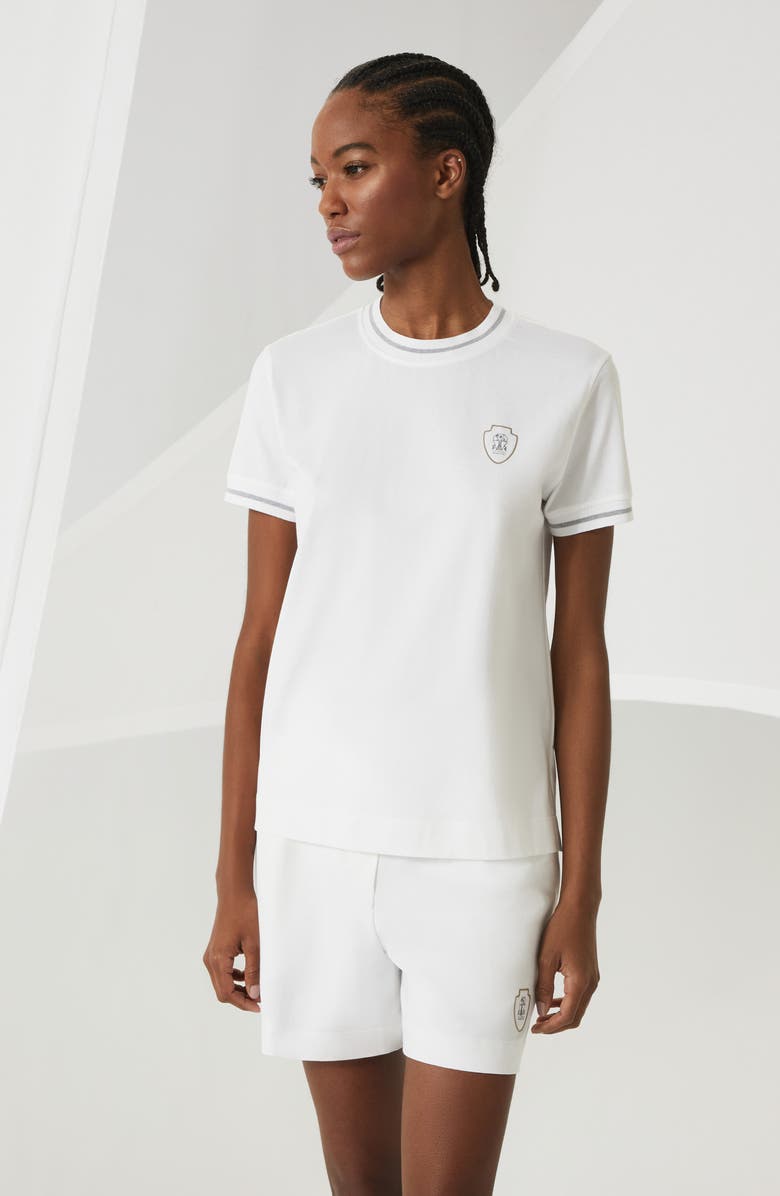 Brunello Cucinelli Jersey T-shirt with logo, Alternate, color, 