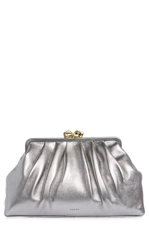 Aimee Frame XL Leather Clutch