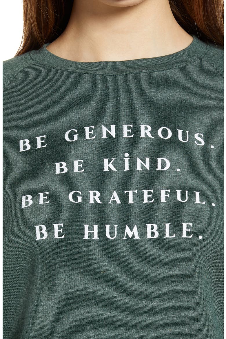 Be Generous Graphic Sweatshirt, Alternate, color, HEATHER FOREST