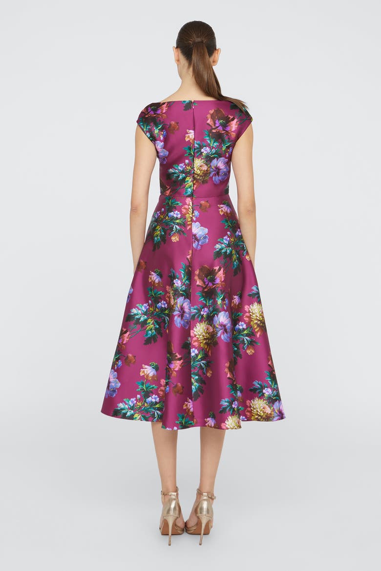 Kadence V-Neck Dress, Alternate, color, Sangria Poppy Stripe
