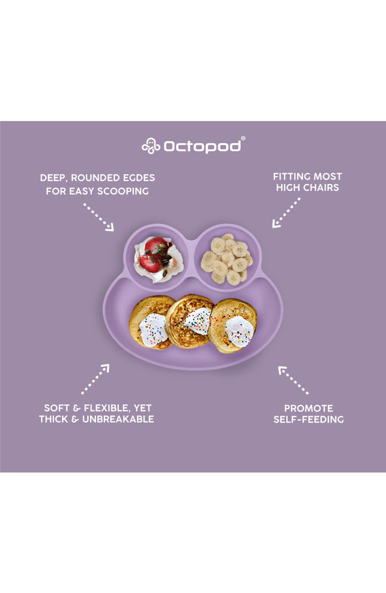 Abiie Octopod Frog Silicone Suction Dish Plate, Alternate, color, Grey