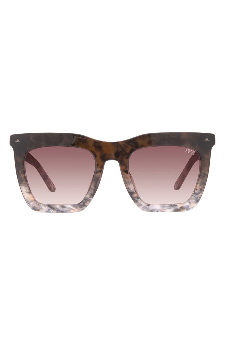 DEZI Fall Back 52mm Gradient Square Sunglasses, Main, color, Smoke Rose / Rose Gradient