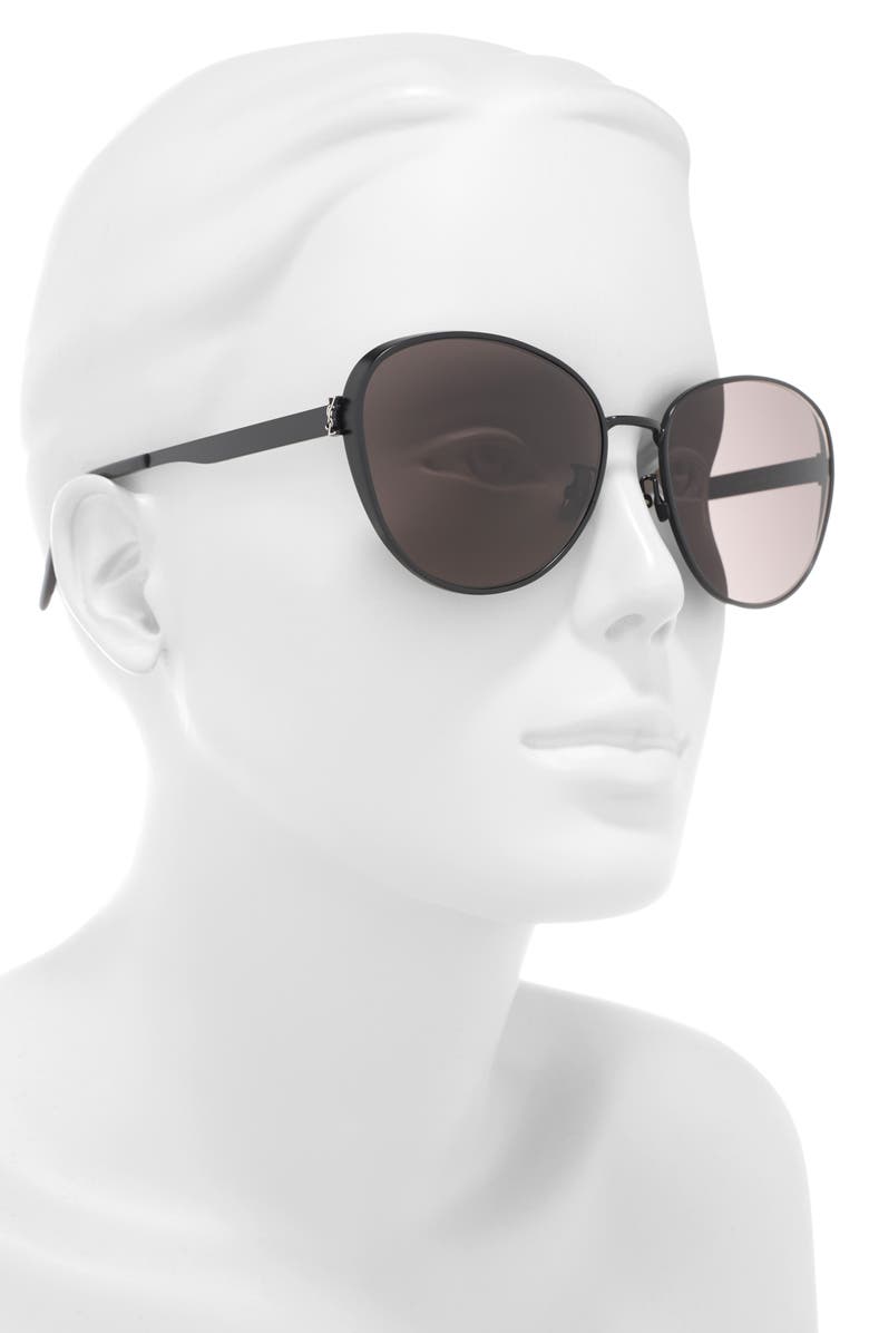 Saint Laurent 59mm Round Oval Sunglasses, Alternate, color,
