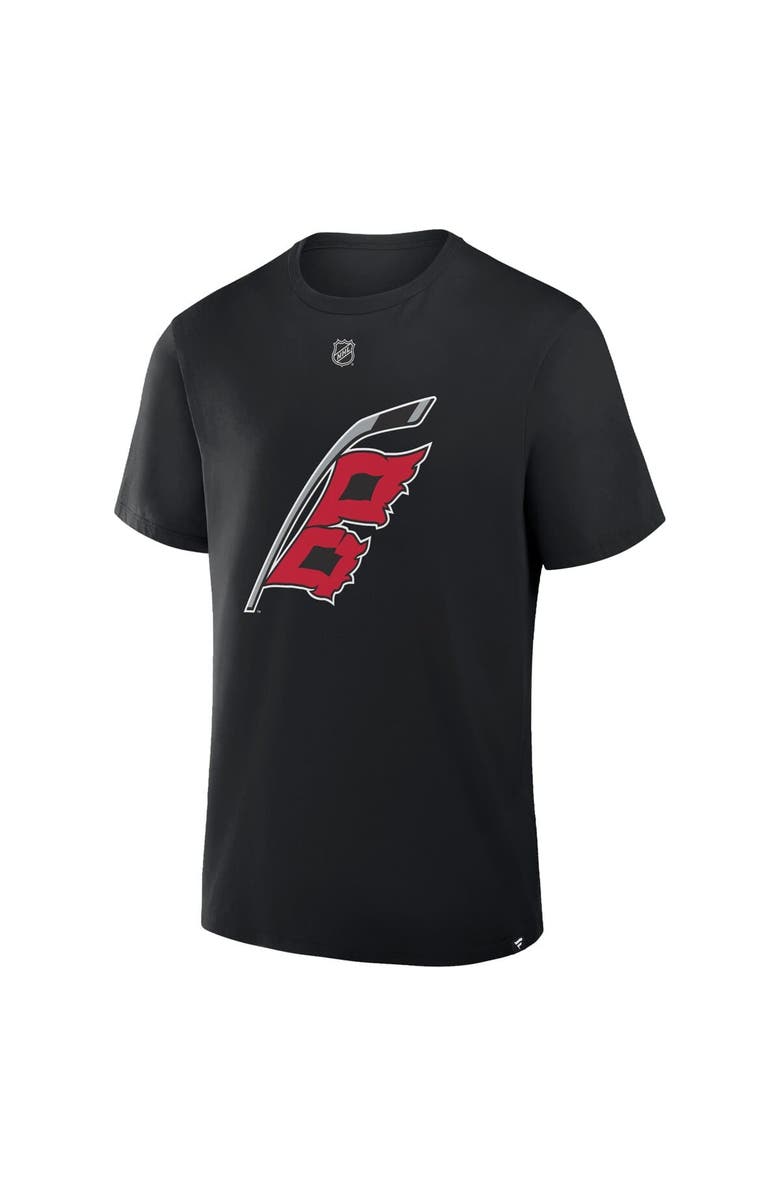 FANATICS Men's Fanatics Sebastian Aho Black Carolina Hurricanes Authentic Stack Name & Number T-Shirt, Alternate, color, Black