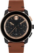 Movado Bold TR90 Leather Strap Watch