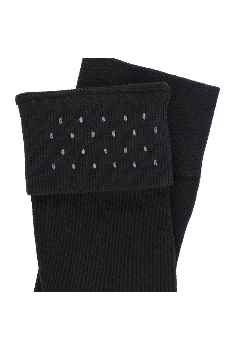 Sasha Solid Colored Mid-Calf Pima Cotton Socks, Alternate, color, Black