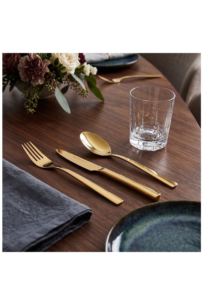 Leo Pure Gold Accent Flatware Set, Alternate, color, GOLD