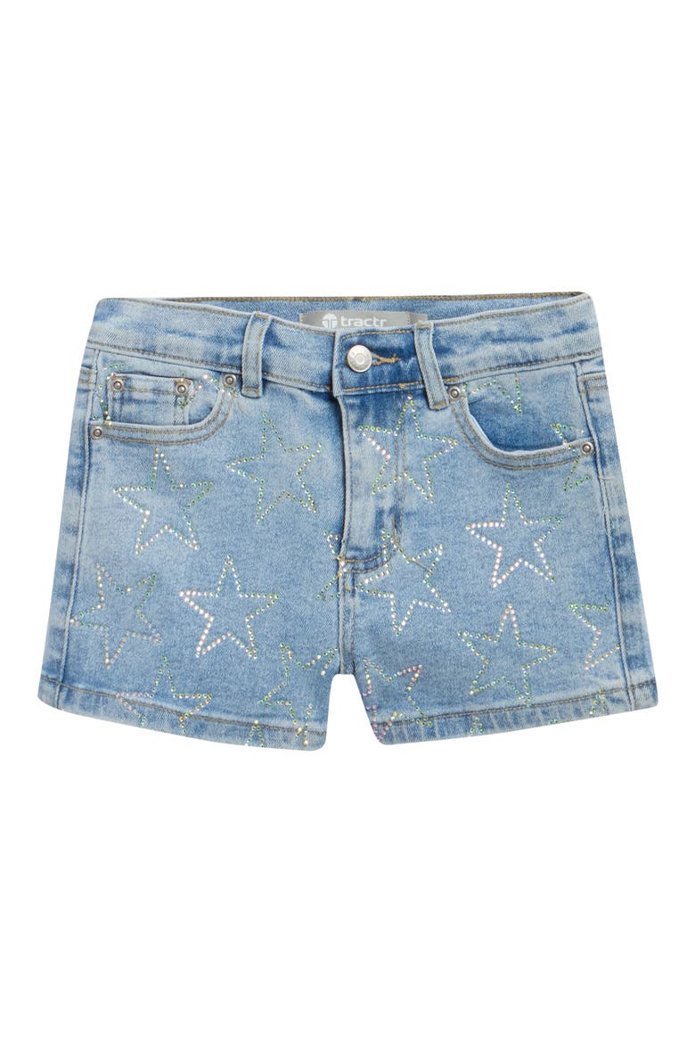 Kids' Star Bling Denim Shorts, Main, color, INDIGO
