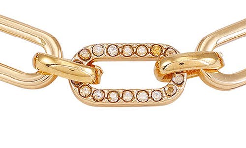 Guess Crystal Link Toggle Bracelet In Goldtone