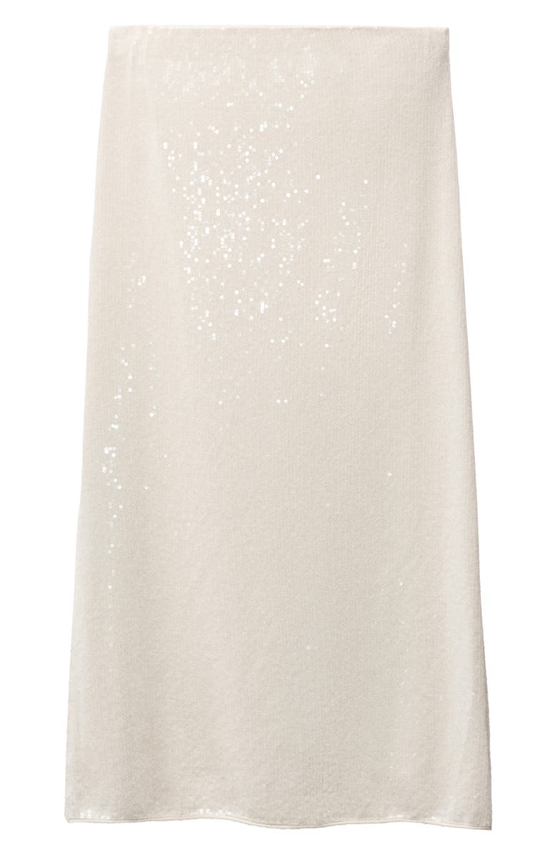 MANGO Sequin Pencil Skirt, Alternate, color, Vanilla