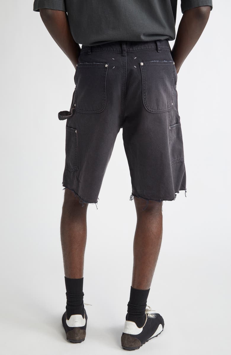 Maison Margiela Studded Denim Cutoff Carpenter Shorts, Alternate, color,