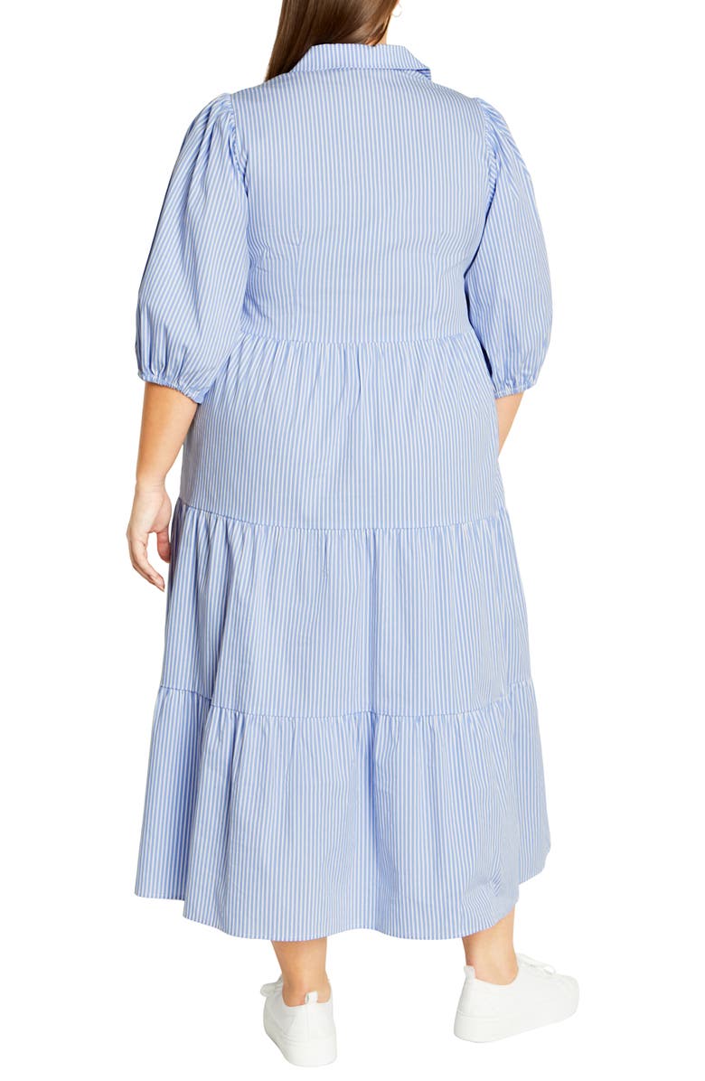 City Chic Skylight Empire Waist Midi Shirtdress, Alternate, color, 