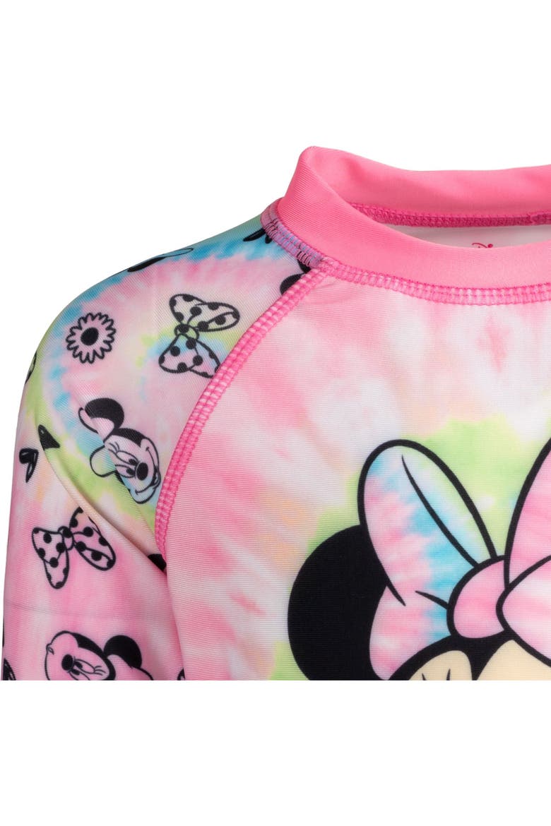 Minnie Mouse 2-Piece Swimwear Rash Guard and Shorts Set, Alternate, color, Minnie Pastel Pink