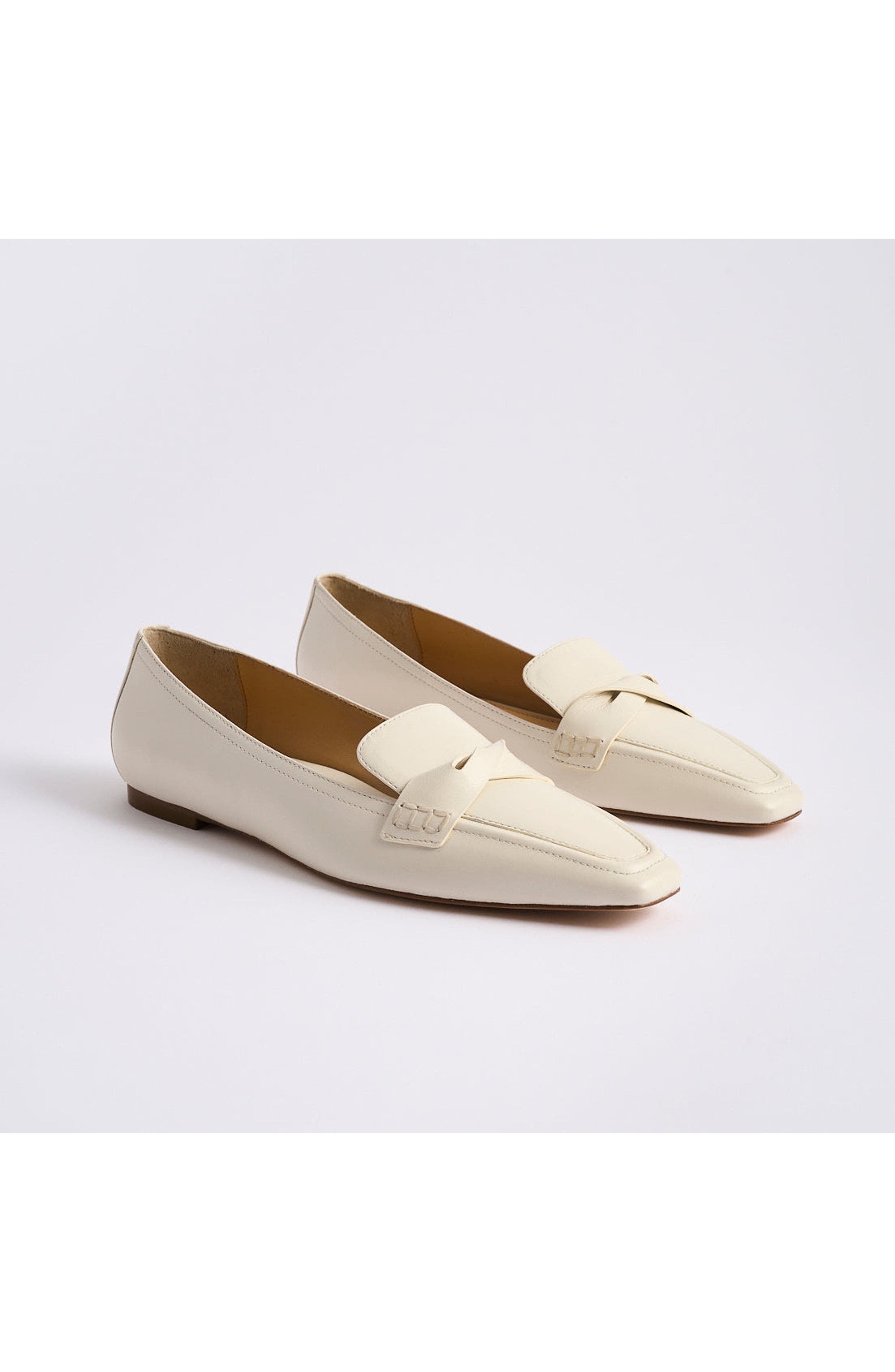 MARION PARKE Courtney Loafer Nappa, Alternate, color, Light Cream