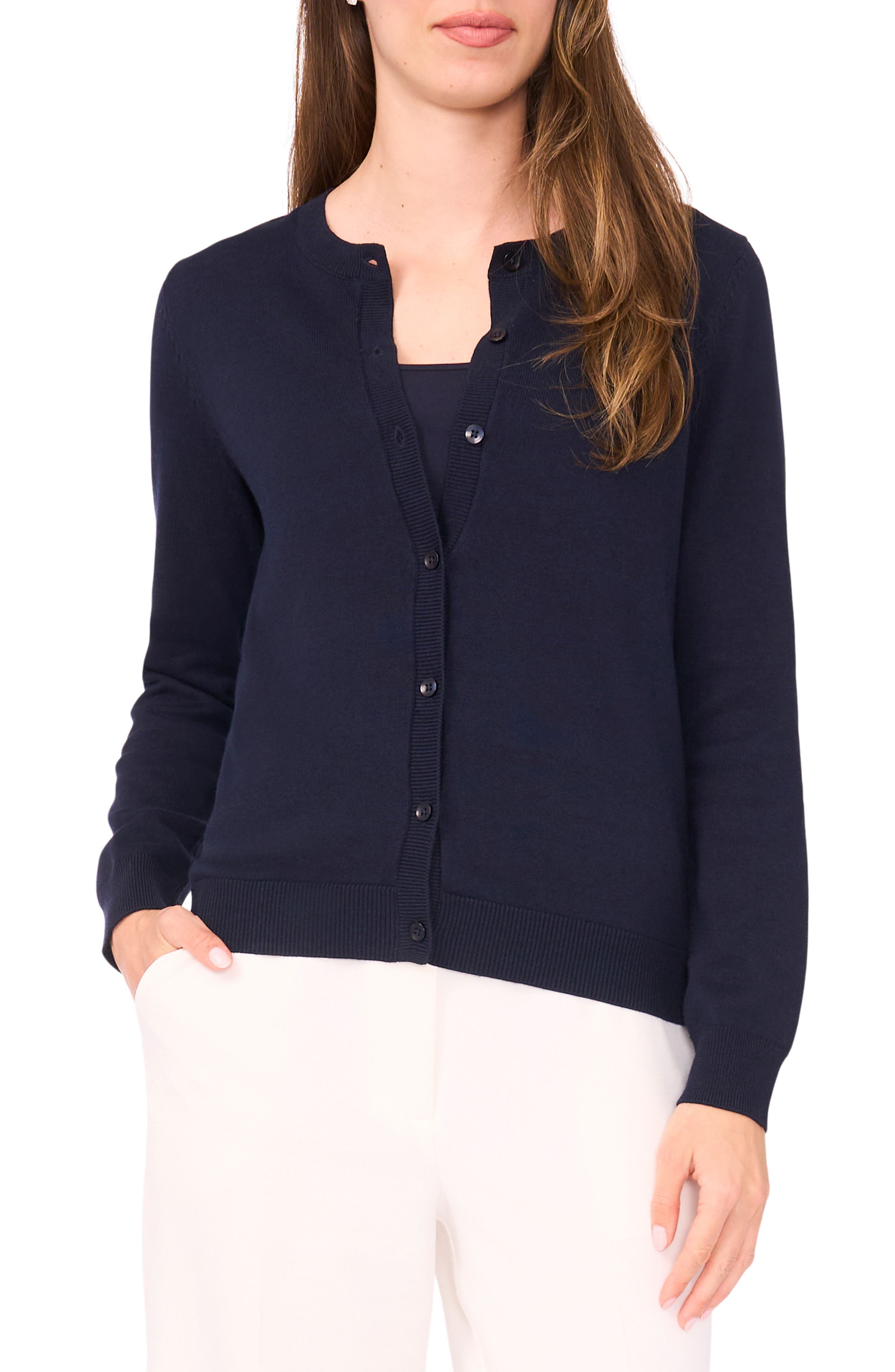 Halogen® Crewneck Cardigan