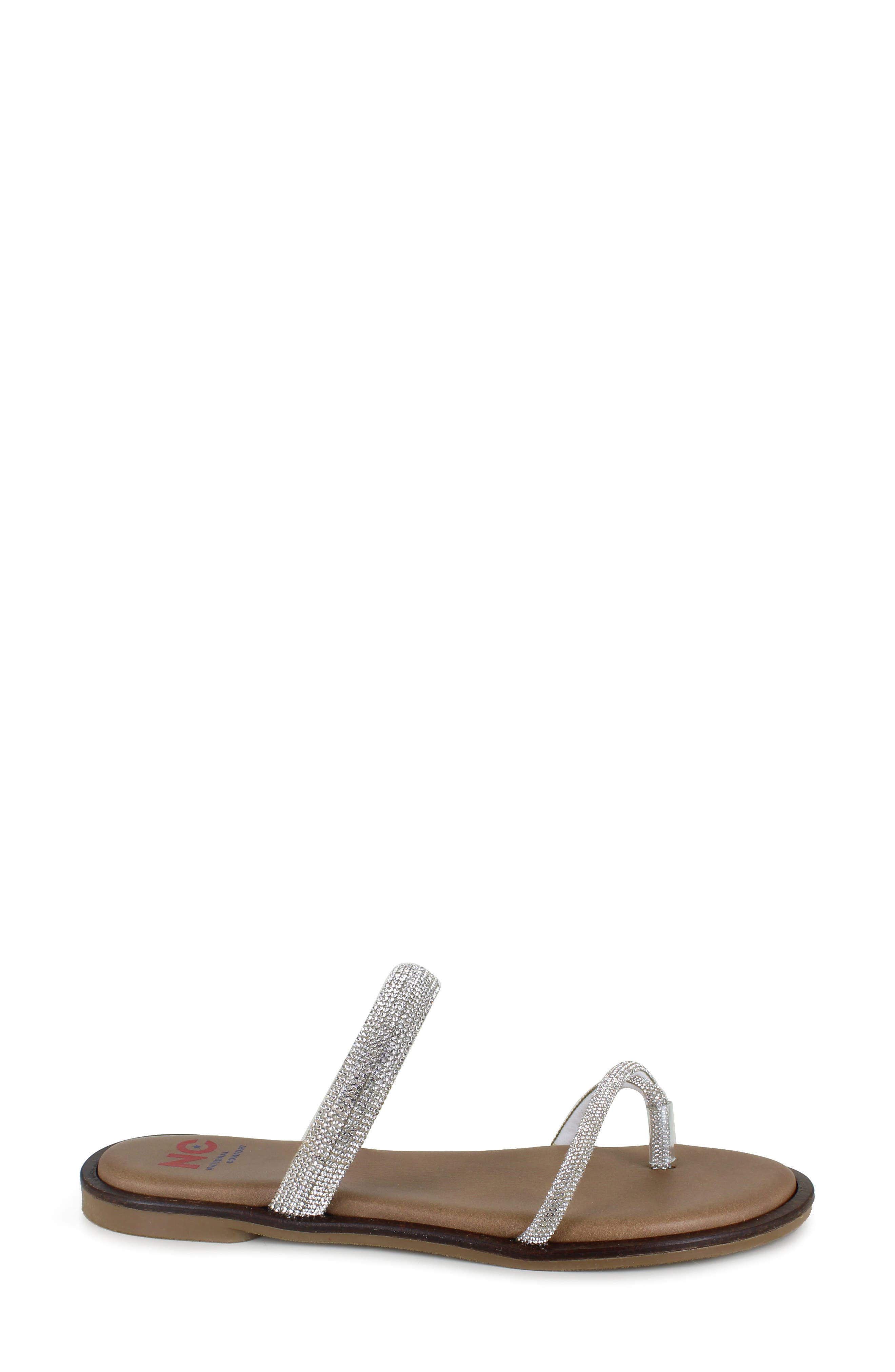 Alicante Crystal Slide Sandal, Alternate, color, SILVER