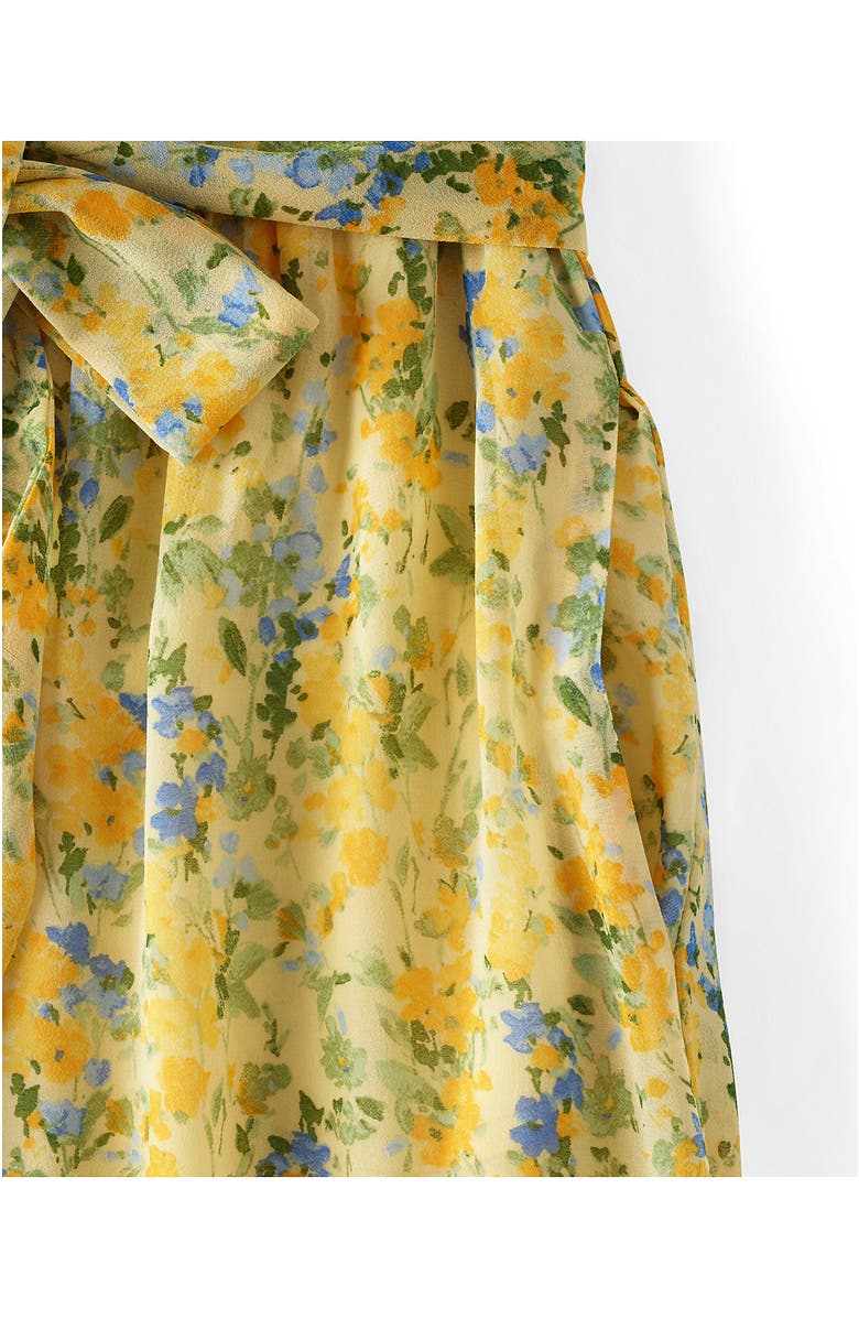 Lands' End Chiffon Maxi Dress with Ruffle Detail, Alternate, color, Golden Candle Light Floral