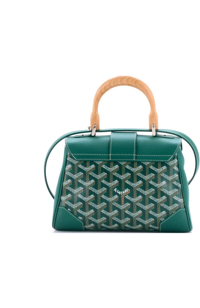 Pre-Owned Goyard Saigon Top Handle Bag Coated Canvas with Leather Mini, Alternate, color, Green