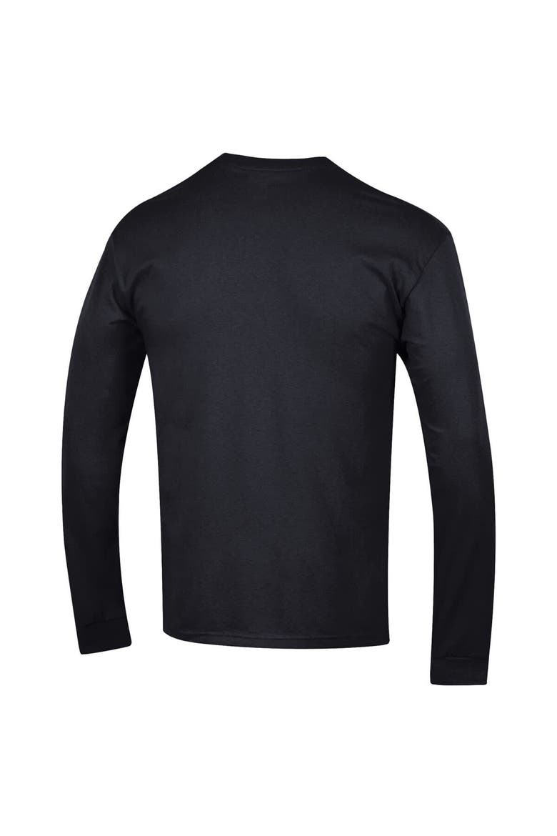 Men's Champion  Black Kansas Jayhawks Arch Over Logo 2-Hit Long Sleeve T-Shirt, Alternate, color, Black