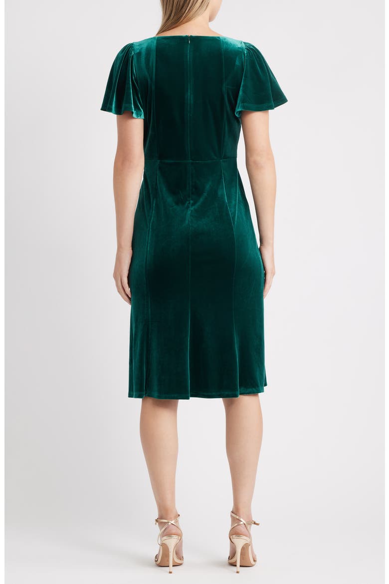 Flared Sleeve Velvet Dress, Alternate, color, MIDNIGHT PINE