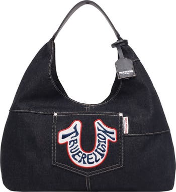 Retro Logo Denim Hobo Bag