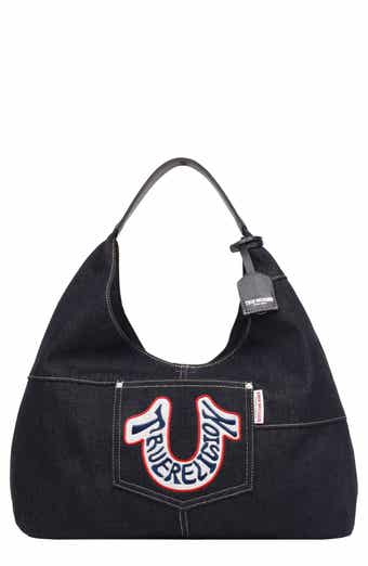 True Religion Retro Logo Denim Hobo Bag