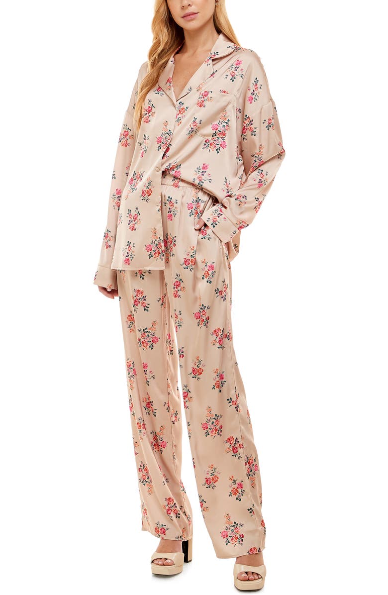 WAYF Women's Scottie Satin Pajama Top, Alternate, color, 