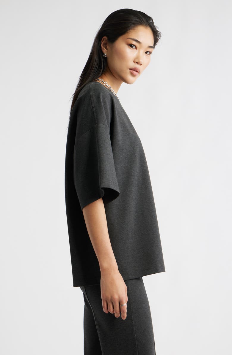 Nordstrom Ponte T-Shirt, Alternate, color, Grey Dark Heather