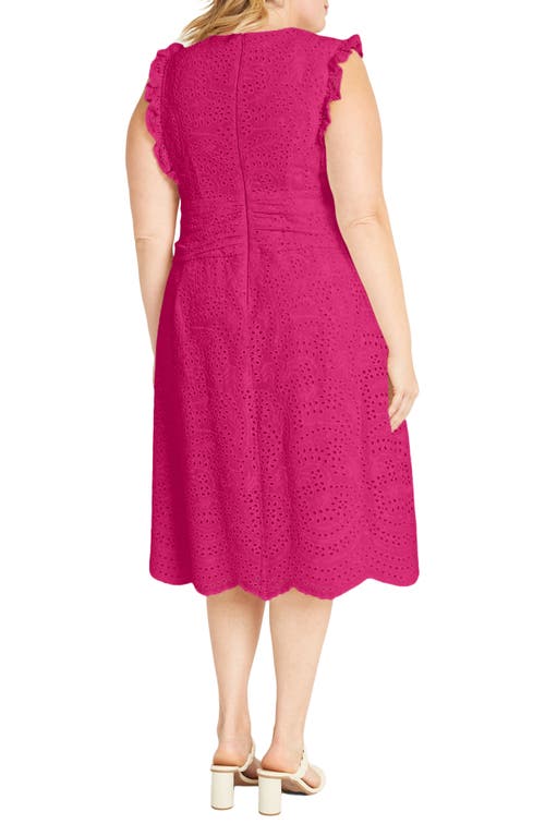 Maggy London Plus Size Eyelet Midi Dress